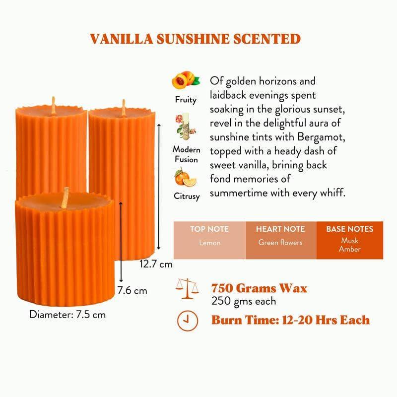 Buy Eudora Scented Candle (Set Of Three) - Vanilla Sunshine Candles from Vaaree