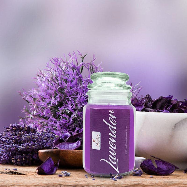 Candles - Galatea Lavender Scented Jar Candle - 180 GM