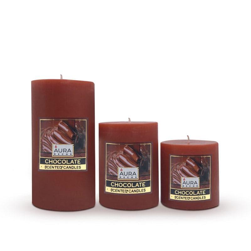 Buy Haisley Chocolate Scented Candle Gift Set - Set Of Three Candles from Vaaree