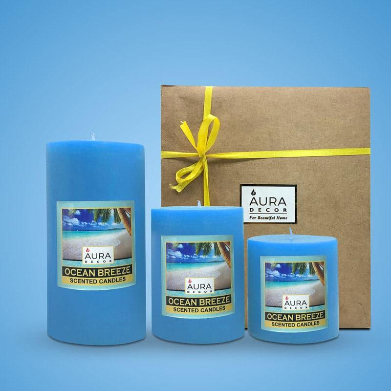 Buy Haisley Sea Breeze Scented Candle Gift Set - Set Of Three Candles from Vaaree