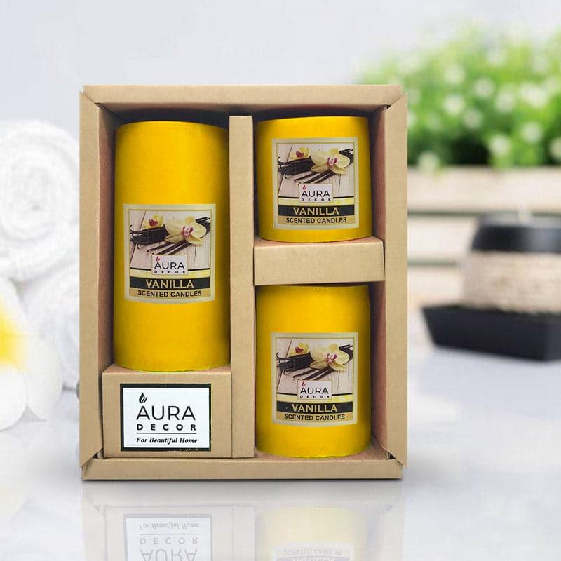 Buy Haisley Vanilla Scented Candle Gift Set - Set Of Three Candles from Vaaree