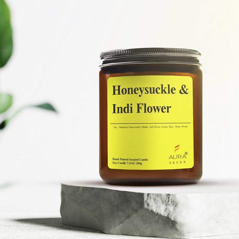 Buy Honey Suckle & Indi Flower Scented Jar Candle - 200 GM Candles from Vaaree