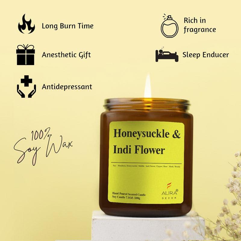 Buy Honey Suckle & Indi Flower Scented Jar Candle - 200 GM Candles from Vaaree