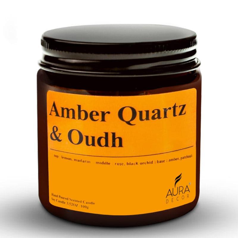 Buy Imri Amber Quartz & Oudh Scented Jar Candle - 100 GM Candles from Vaaree