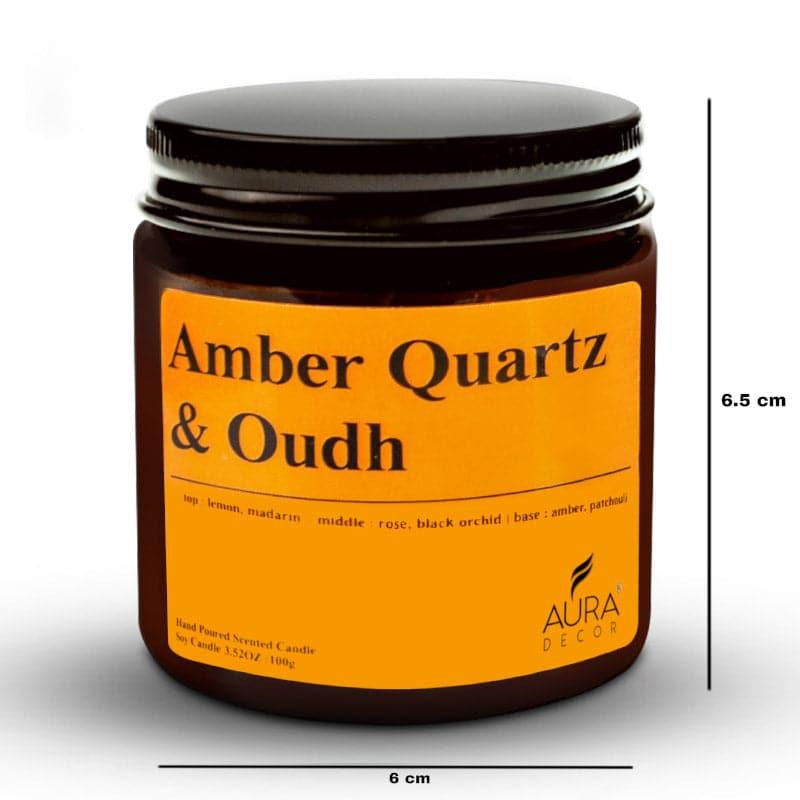 Buy Imri Amber Quartz & Oudh Scented Jar Candle - 100 GM Candles from Vaaree