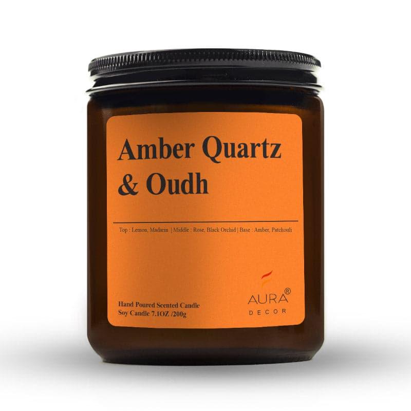 Buy Imri Amber Quartz & Oudh Scented Jar Candle - 200 GM Candles from Vaaree