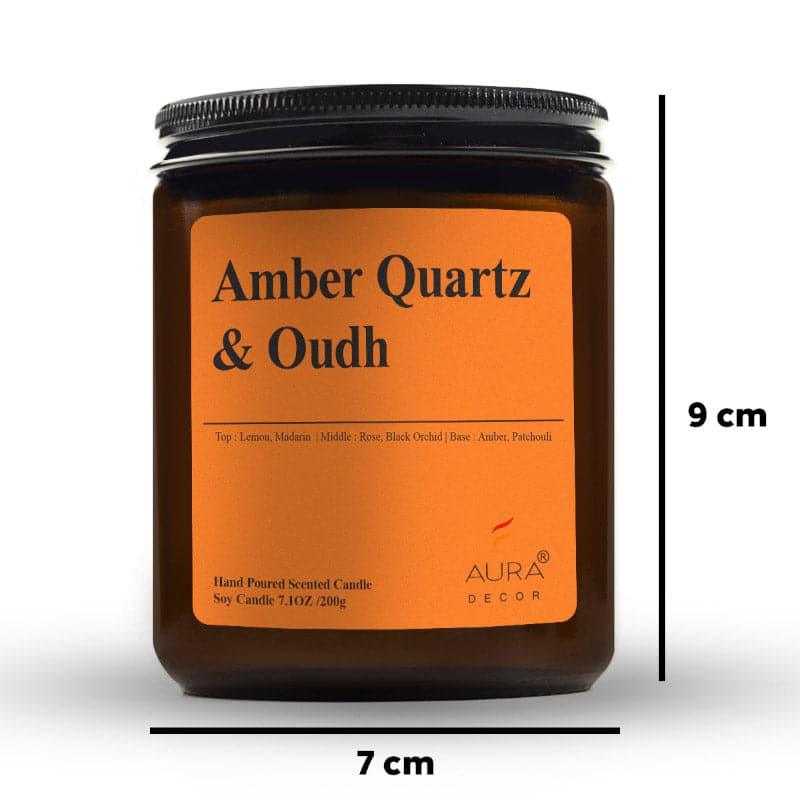 Buy Imri Amber Quartz & Oudh Scented Jar Candle - 200 GM Candles from Vaaree