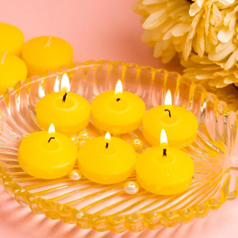 Buy Inora Lemon Scented Tealight Candle - Set Of Twelve Candles from Vaaree