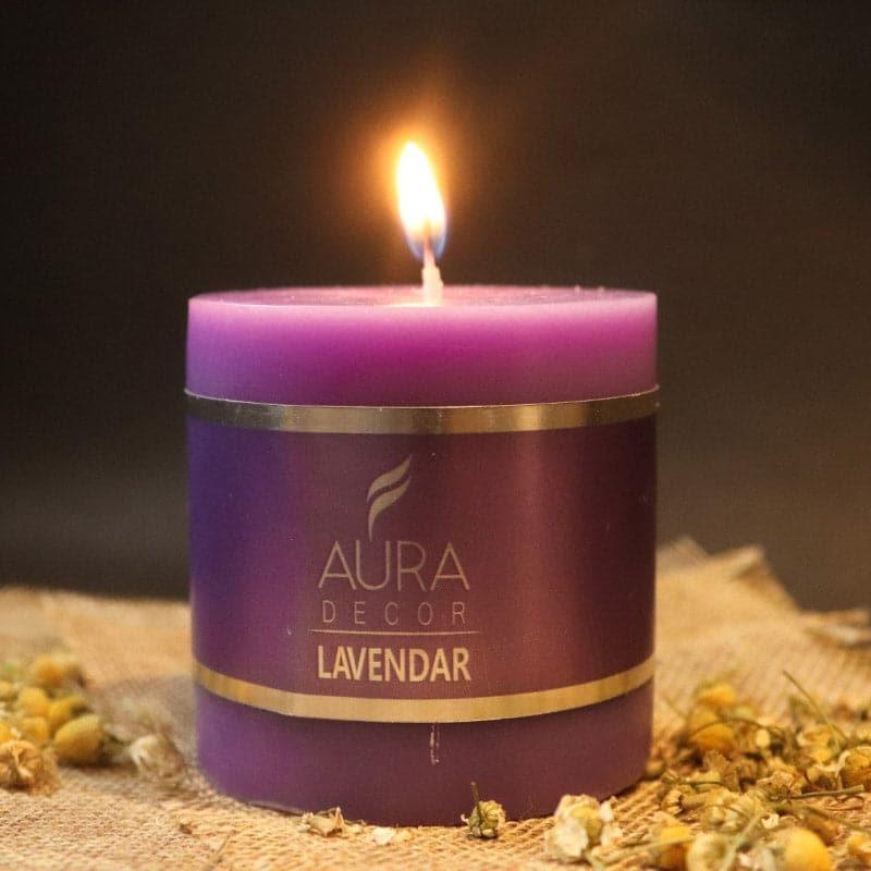 Buy Isabu Lavender Scented Pillar Candle - Purple Candles from Vaaree