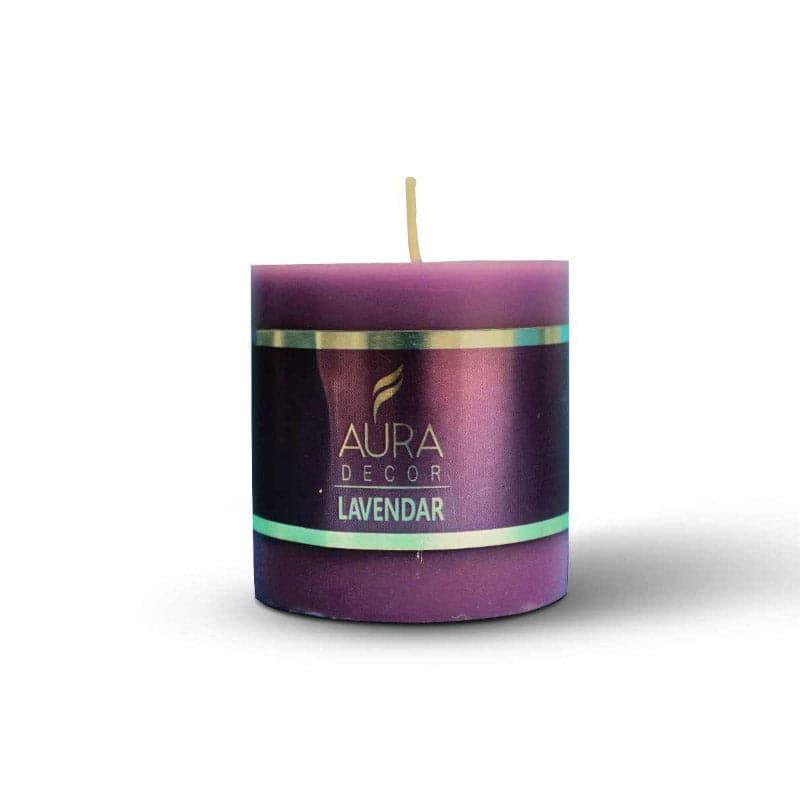 Candles - Isabu Lavender Scented Pillar Candle - Purple
