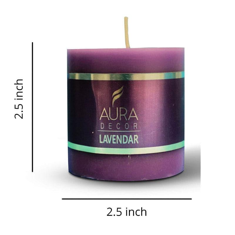 Candles - Isabu Lavender Scented Pillar Candle - Purple