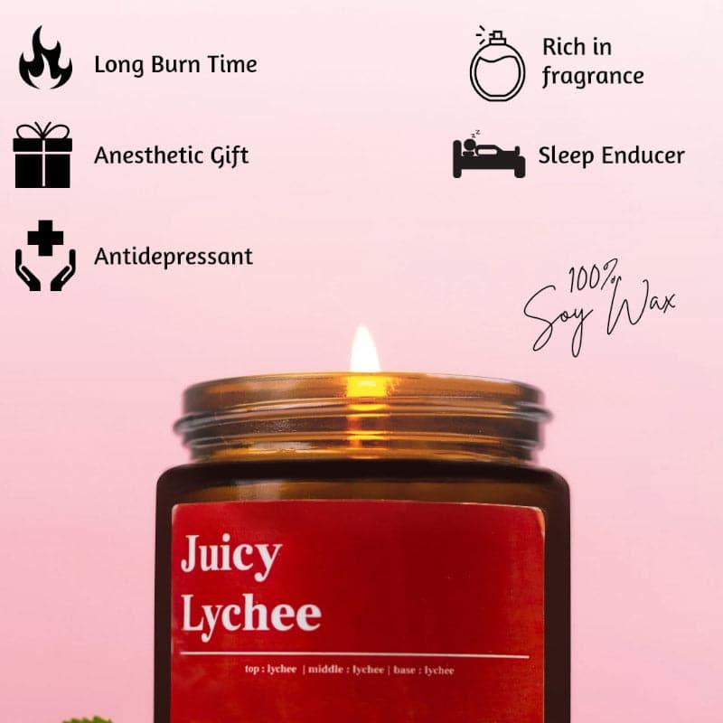 Candles - Juicy Litchee Scented Jar Candle - 100 GM