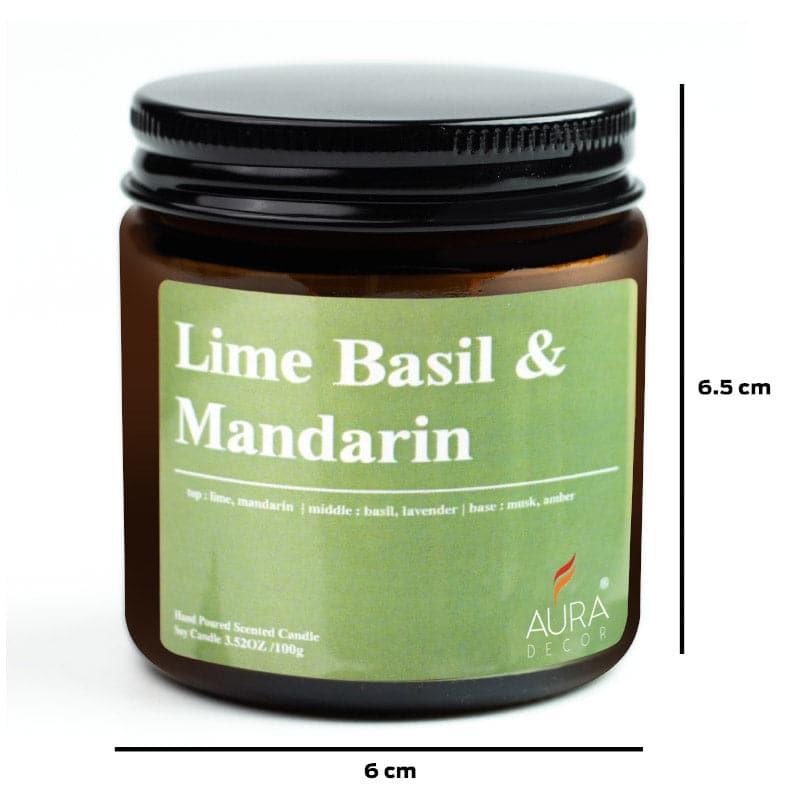 Buy Lime Basil & Mandarin Scented Jar Candle - 100 GM Candles from Vaaree