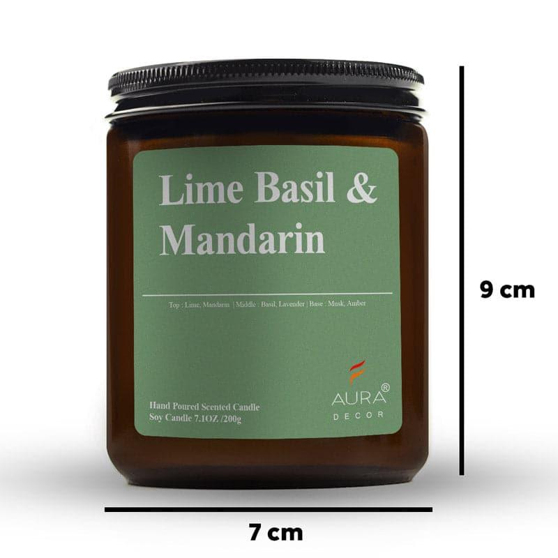 Buy Lime Basil & Mandarin Scented Jar Candle - 200 GM Candles from Vaaree