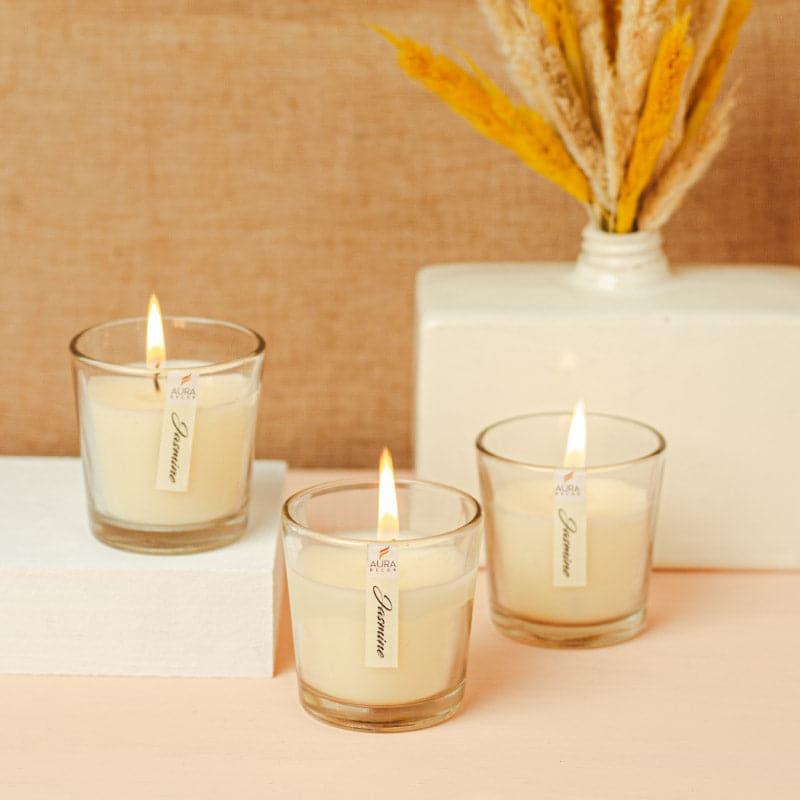 Buy Mileva Jasmine Scented Votive Candle - Set Of Three Candles from Vaaree