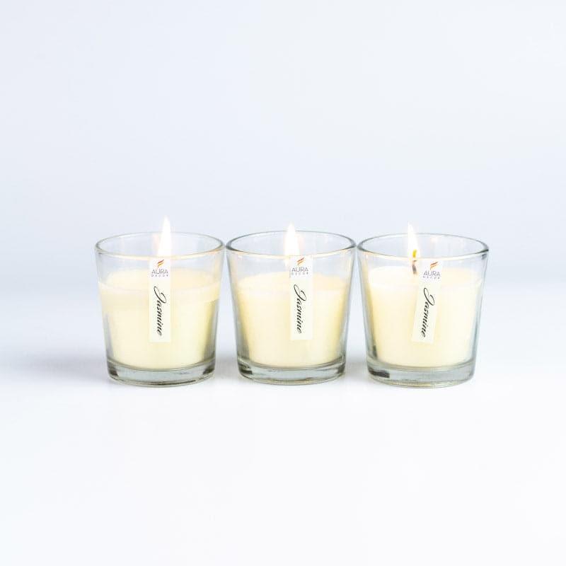 Buy Mileva Jasmine Scented Votive Candle - Set Of Three Candles from Vaaree