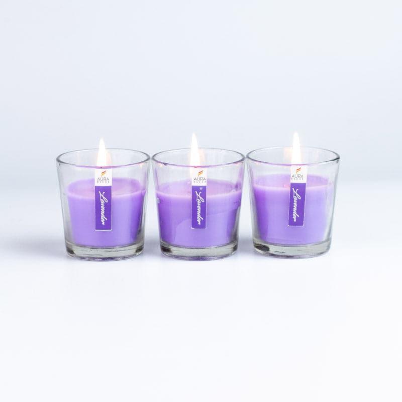 Buy Mileva Lavender Scented Votive Candle - Set Of Three Candles from Vaaree