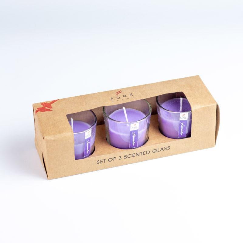 Buy Mileva Lavender Scented Votive Candle - Set Of Three Candles from Vaaree