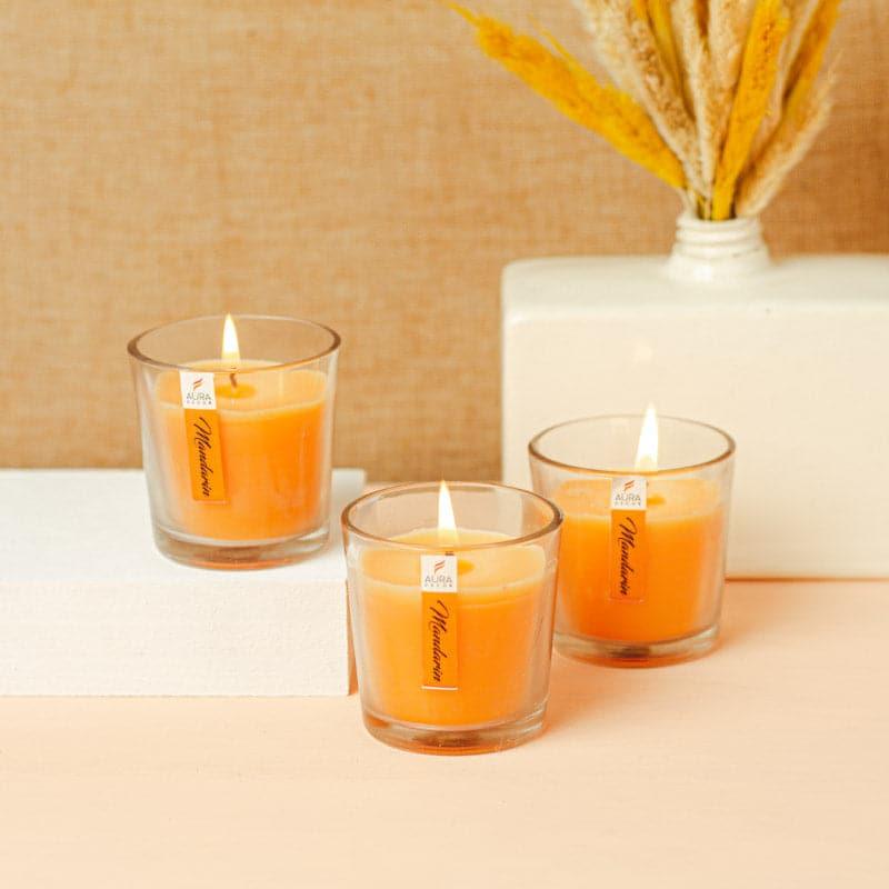 Buy Mileva Mandarin Scented Votive Candle - Set Of Three Candles from Vaaree