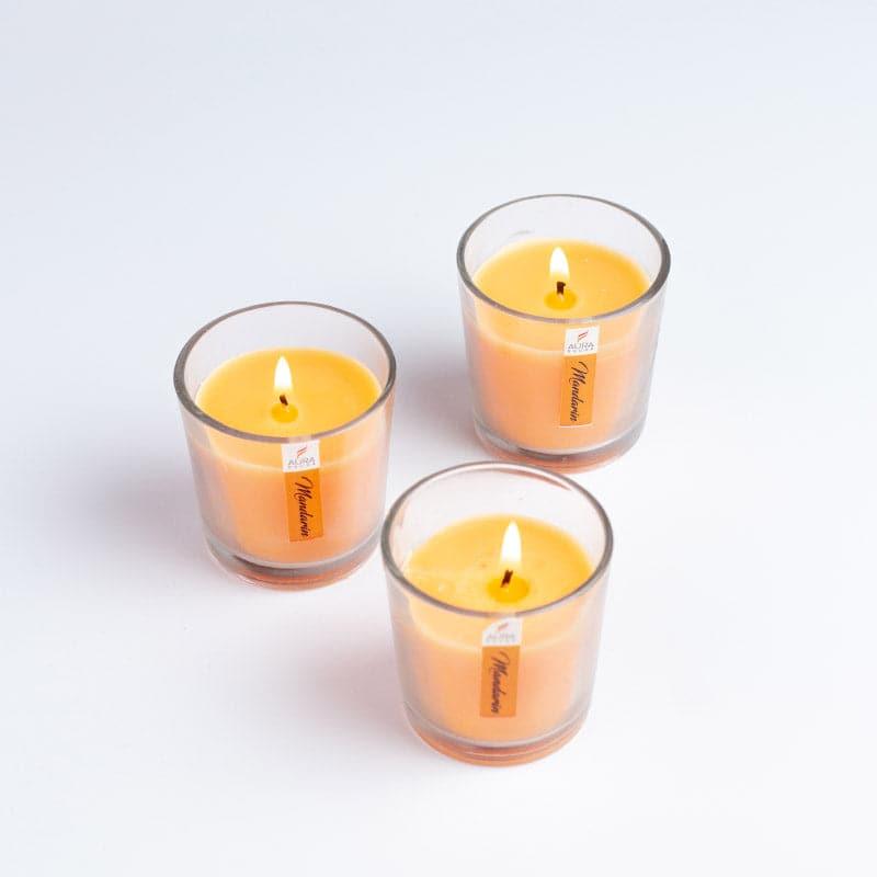 Buy Mileva Mandarin Scented Votive Candle - Set Of Three Candles from Vaaree