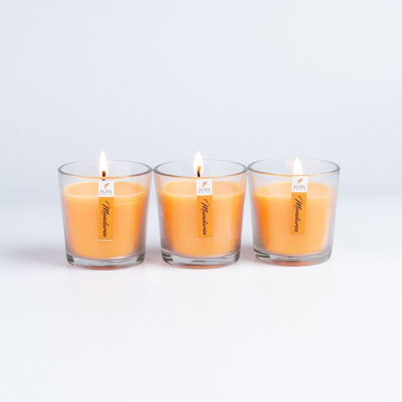 Buy Mileva Mandarin Scented Votive Candle - Set Of Three Candles from Vaaree