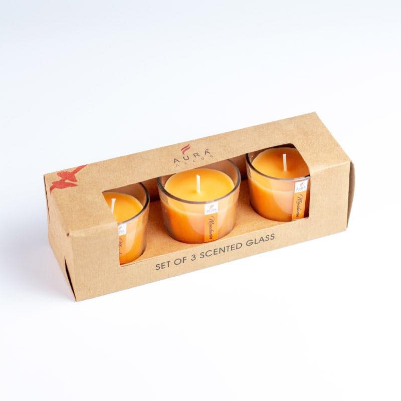 Buy Mileva Mandarin Scented Votive Candle - Set Of Three Candles from Vaaree