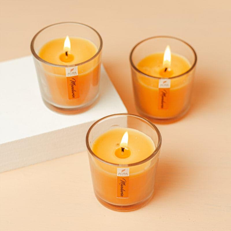 Buy Mileva Mandarin Scented Votive Candle - Set Of Three Candles from Vaaree