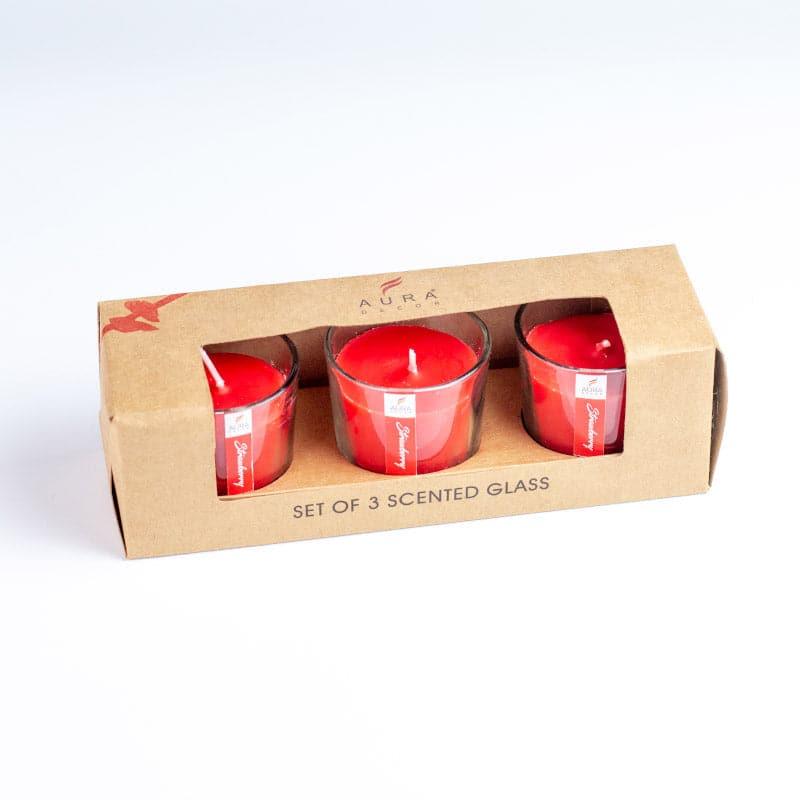 Buy Mileva Strawberry Scented Votive Candle - Set Of Three Candles from Vaaree