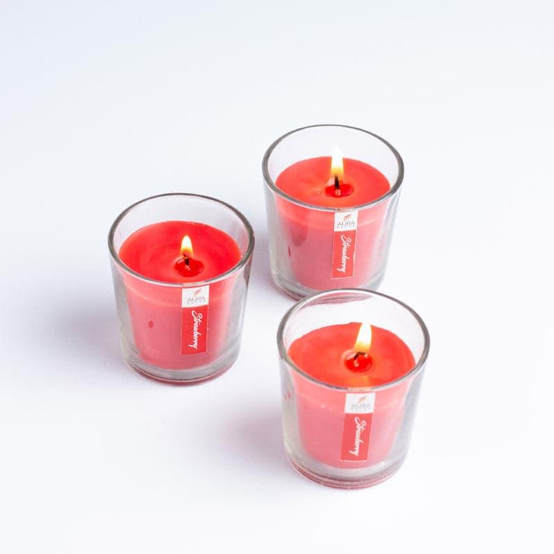 Buy Mileva Strawberry Scented Votive Candle - Set Of Three Candles from Vaaree