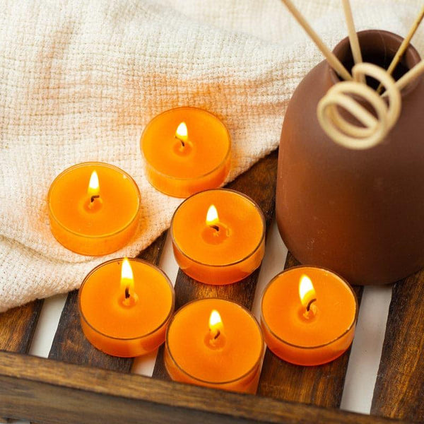 Buy Milo Amber Quartz & Oudh Scented Tealight Candle - Set Of Twelve Candles from Vaaree