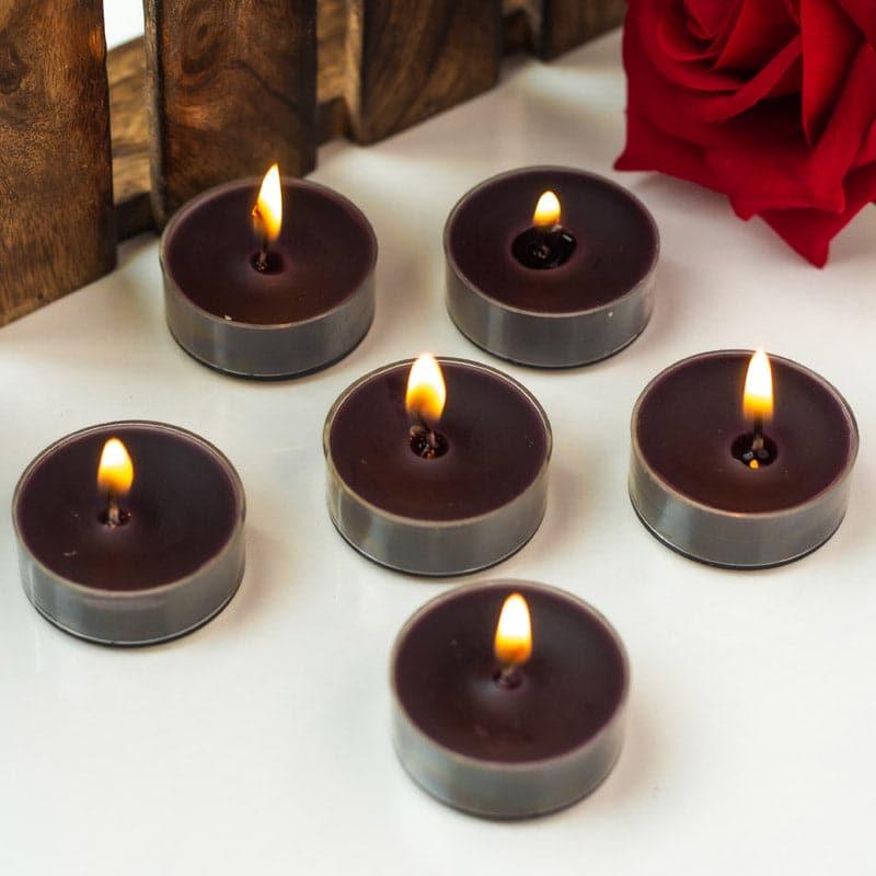 Buy Milo Black Oudh & Rose Scented Tealight Candle - Set Of Twelve Candles from Vaaree