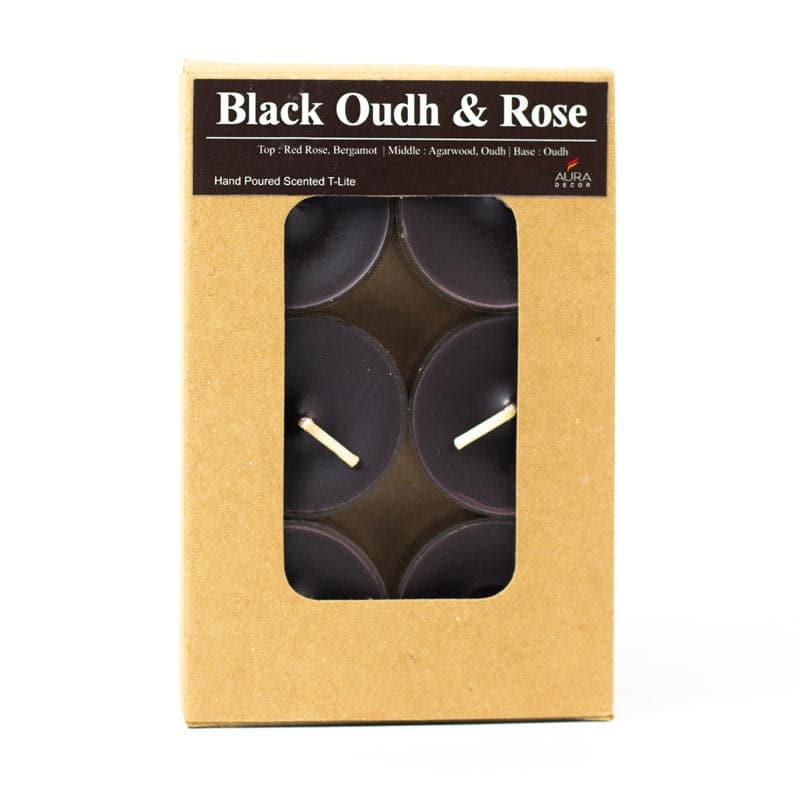 Buy Milo Black Oudh & Rose Scented Tealight Candle - Set Of Twelve Candles from Vaaree