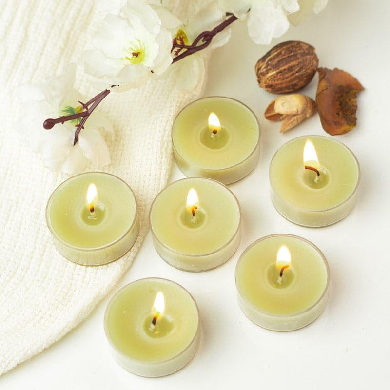 Buy Milo Lime Basil & Mandarin Scented Tealight Candle - Set Of Twelve Candles from Vaaree