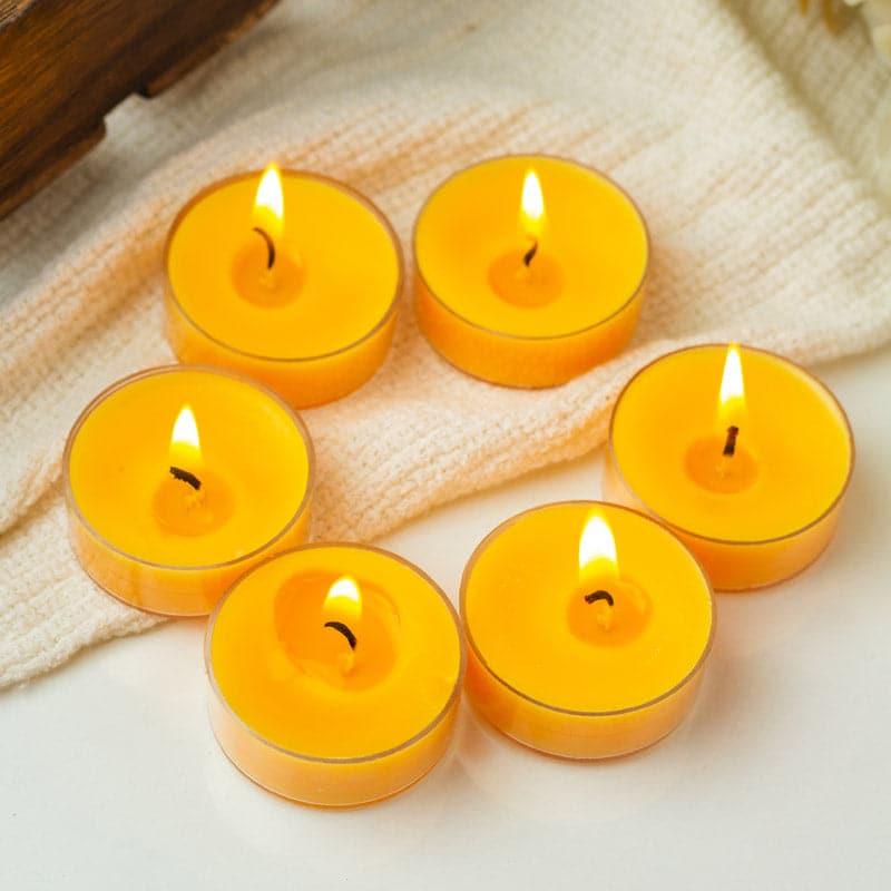 Buy Milo Spanish Guwaicwood & Lily Scented Tealight Candle - Set Of Twelve Candles from Vaaree