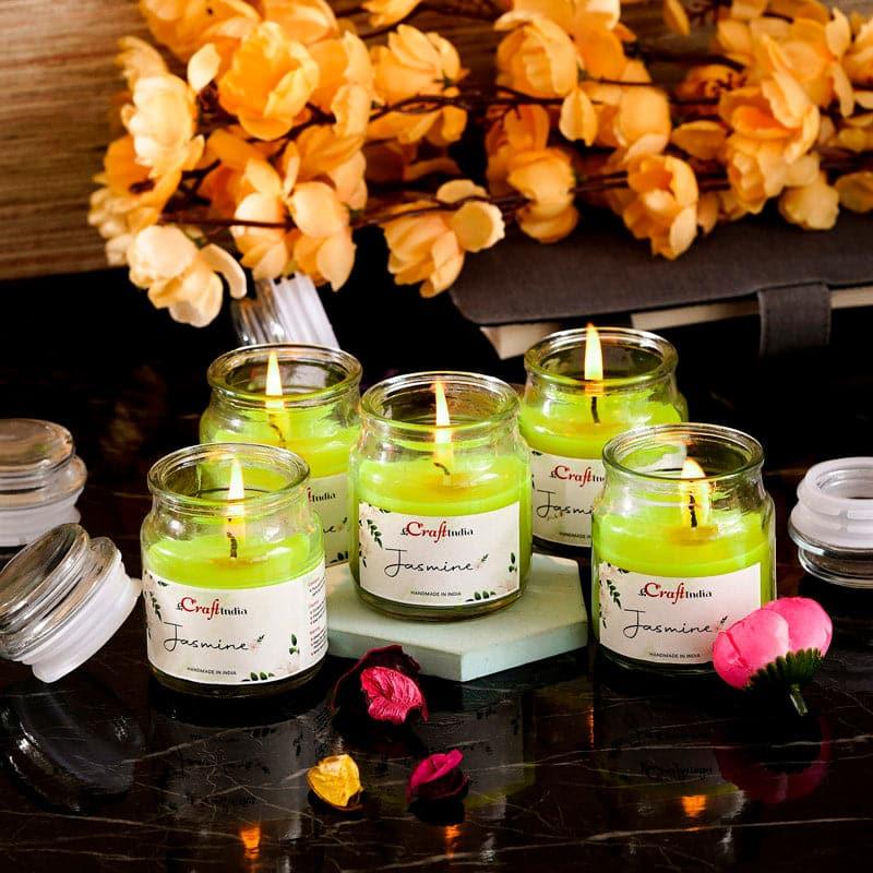 Buy Nithya Jasmine Scented Jar Candle - Set Of Five Candles from Vaaree