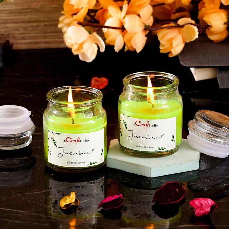 Buy Nithya Jasmine Scented Jar Candle - Set Of Two Candles from Vaaree