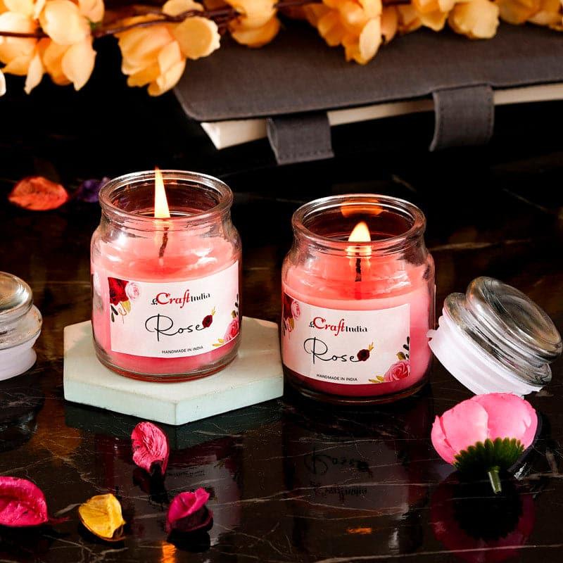 Buy Nithya Rose Scented Jar Candle - Set Of Two Candles from Vaaree