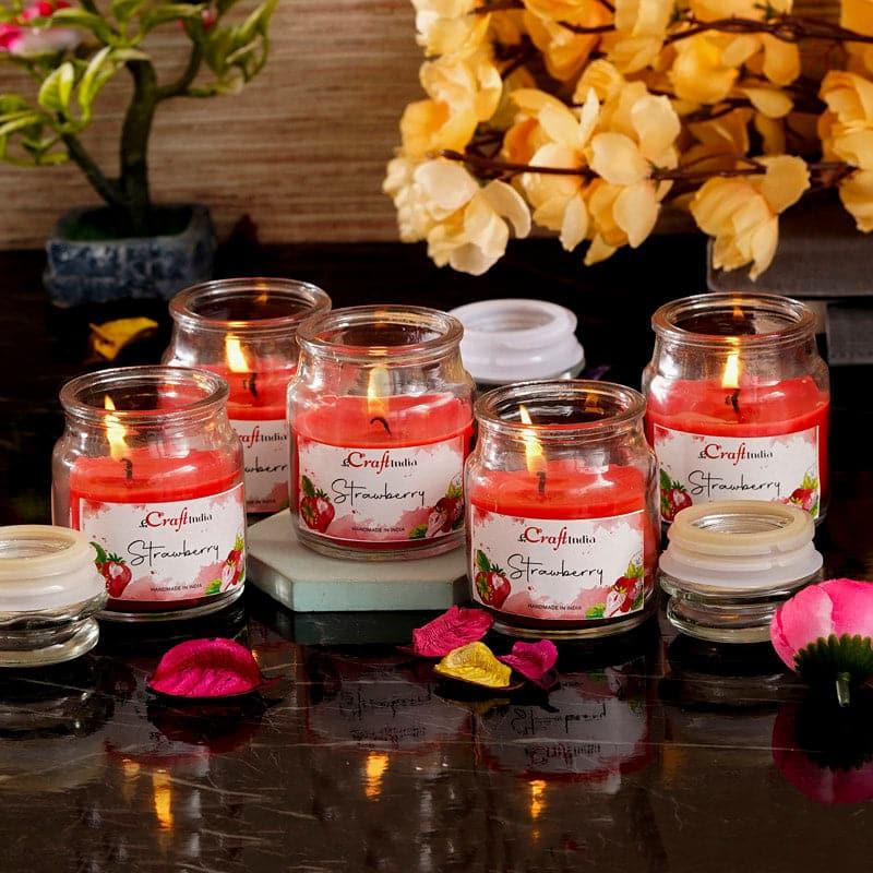 Buy Nithya Strawberry Scented Jar Candle - Set Of Five Candles from Vaaree