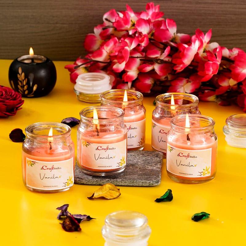 Buy Nithya Vanilla Scented Jar Candle - Set Of Five Candles from Vaaree