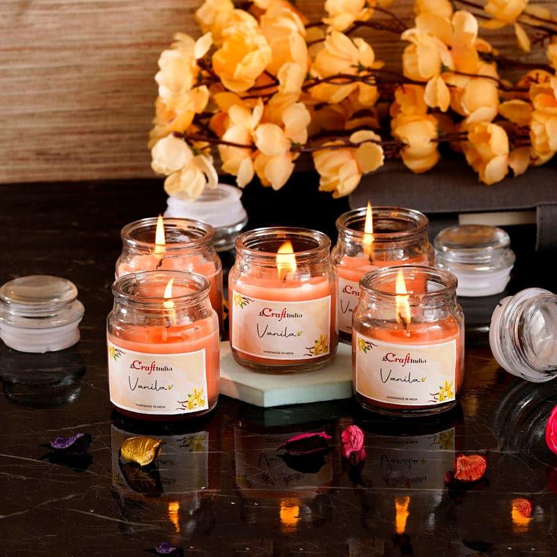 Buy Nithya Vanilla Scented Jar Candle - Set Of Five Candles from Vaaree