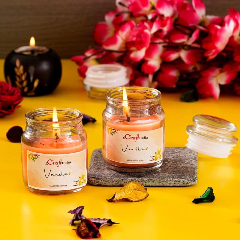 Buy Nithya Vanilla Scented Jar Candle - Set Of Two Candles from Vaaree