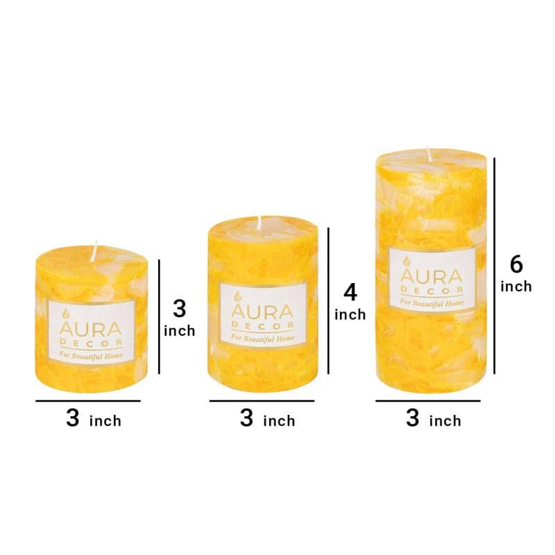 Buy Pachwa Vanilla Scented Pillar Candle - Set Of Three Candles from Vaaree