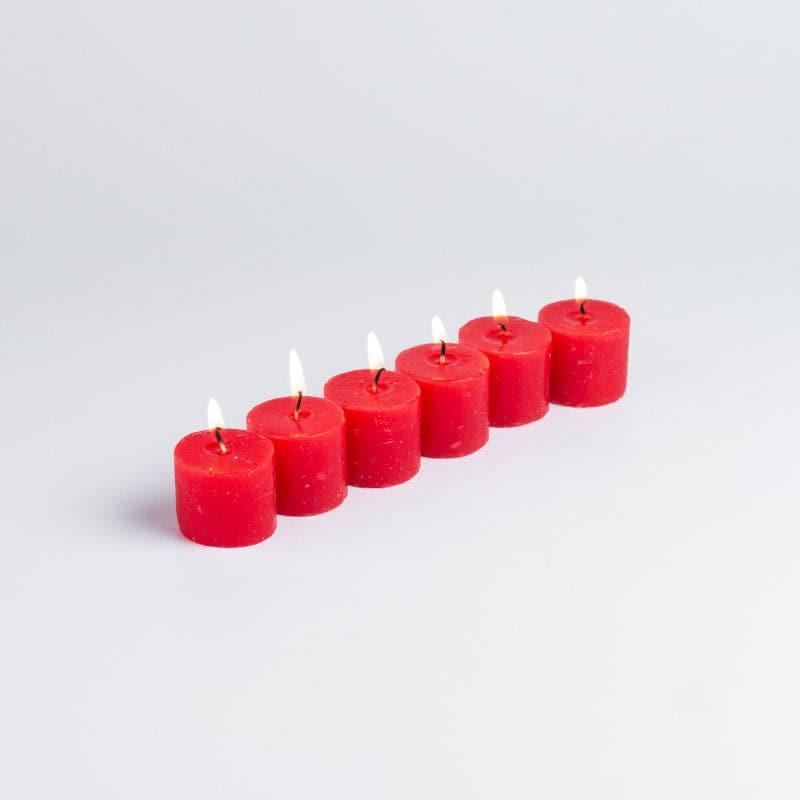 Candles - Raspberry Scented Votive Candle - Set Of Six