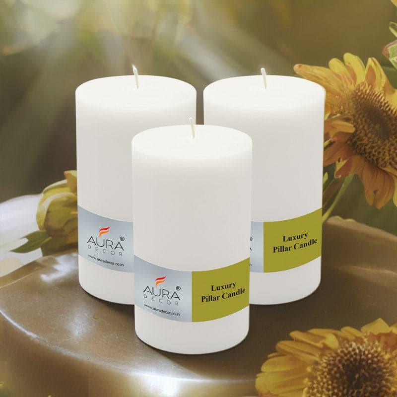 Buy Rence Pillar Candle (White) - Set Of Three Candles from Vaaree