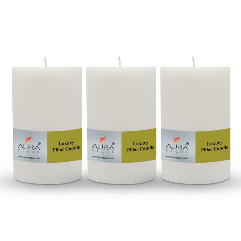 Buy Rence Pillar Candle (White) - Set Of Three Candles from Vaaree