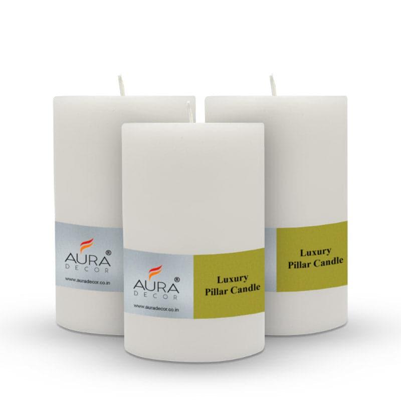 Buy Rence Pillar Candle (White) - Set Of Three Candles from Vaaree