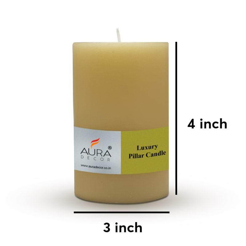 Buy Rence Unscented Pillar Candle (Ivory) - Set Of Three Candles from Vaaree