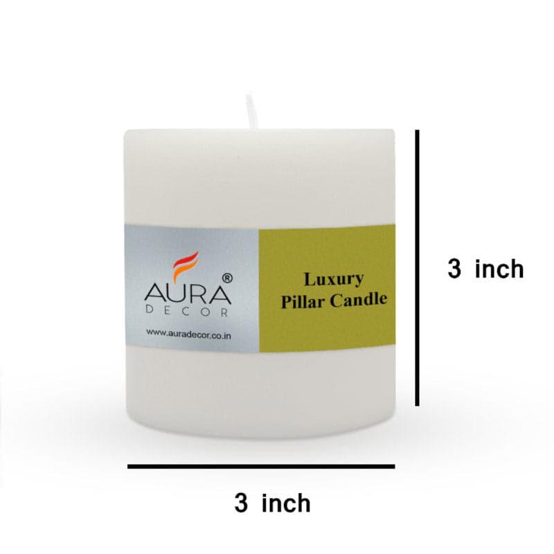 Buy Rence Unscented Short Pillar Candle (White) - Set Of Three Candles from Vaaree