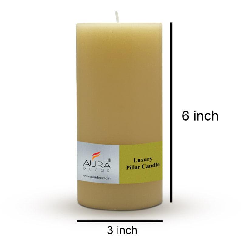 Buy Rence Unscented Tall Pillar Candle (Ivory) - Set Of Three Candles from Vaaree