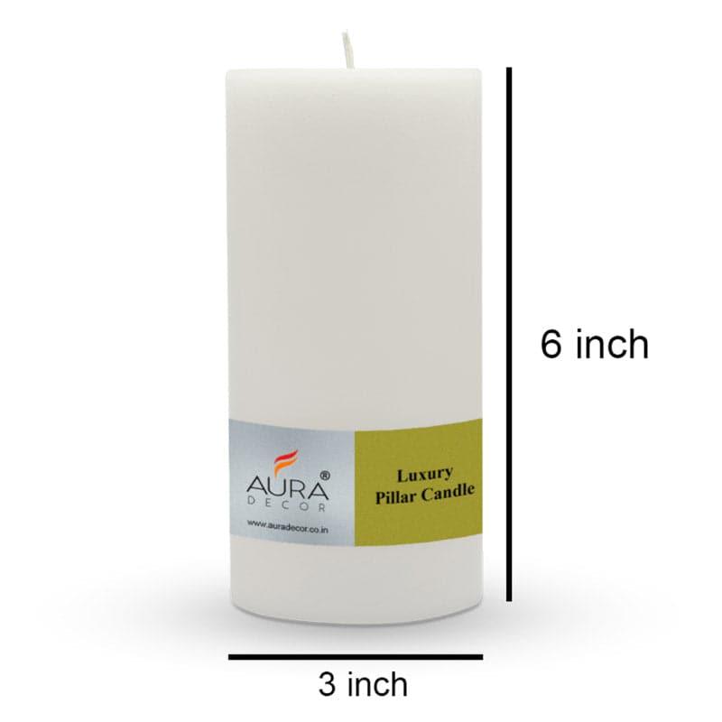 Buy Rence Unscented Tall Pillar Candle (White) - Set Of Three Candles from Vaaree